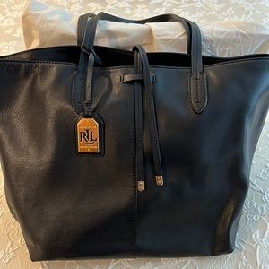 Black, Ralph Lauren leather tote hardly used